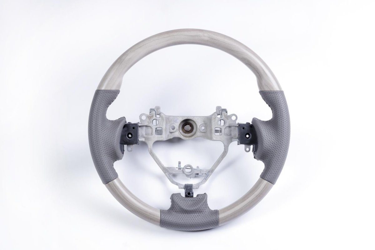 画像1: マット白木目ステアリング (1)