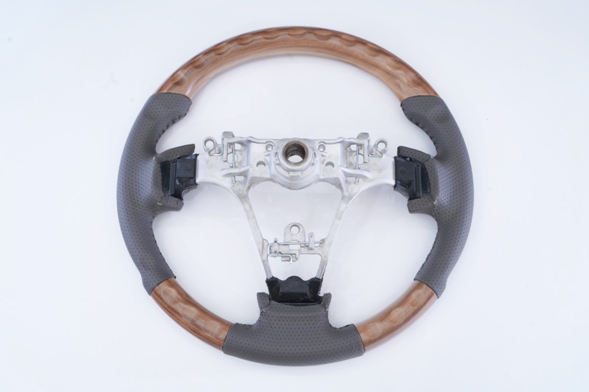 画像7: ガングリップ　マット茶木目ステアリング (7)