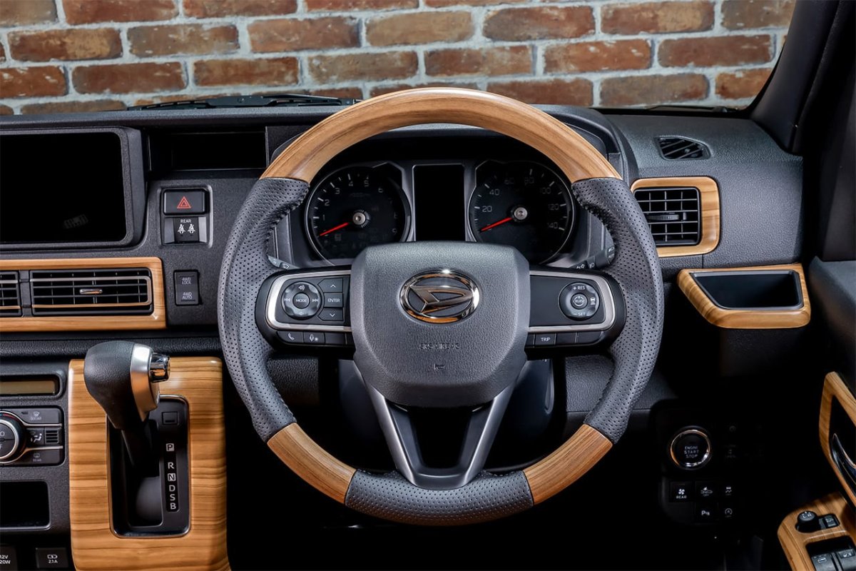 画像1: ガングリップ　木目ステアリング (1)