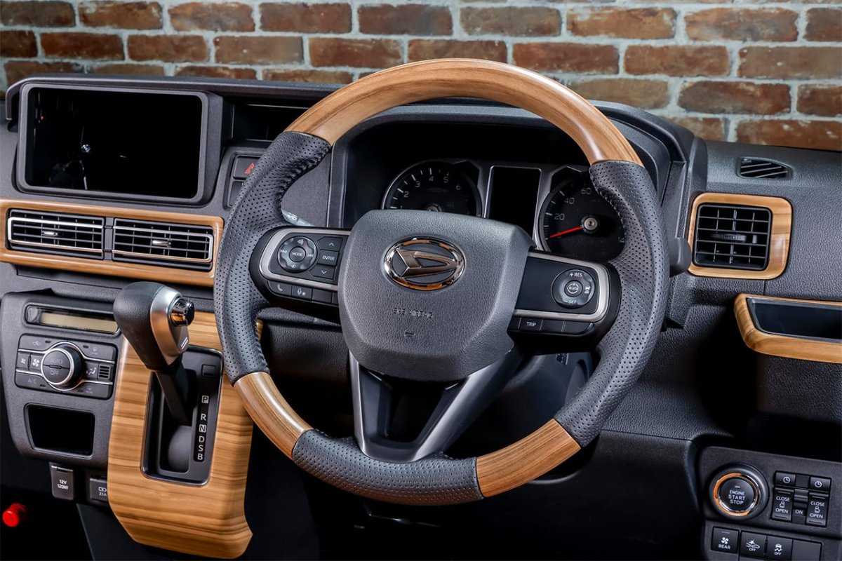 画像4: ガングリップ　木目ステアリング (4)