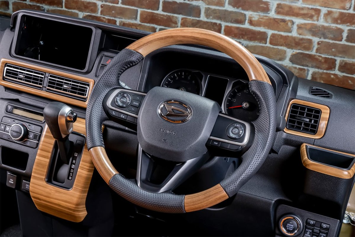 画像3: ガングリップ　木目ステアリング (3)