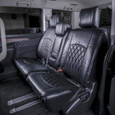 画像5: CV1W デリカD5 後期 8人乗り 運転席パワーシート レトロブラック シートカバー 全席セット (5)