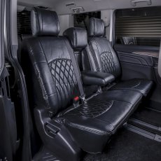 画像5: CV1W デリカD5 後期 7人乗り 運転席パワーシート レトロブラック シートカバー 全席セット (5)