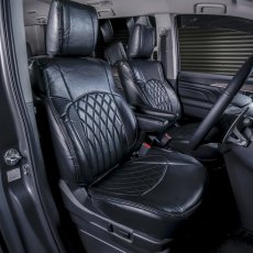 画像4: CV1W デリカD5 後期 7人乗り 運転席パワーシート レトロブラック シートカバー 全席セット (4)