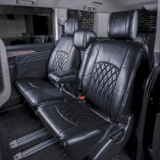 画像6: CV1W デリカD5 後期 8人乗り 運転席パワーシート レトロブラック シートカバー 全席セット (6)