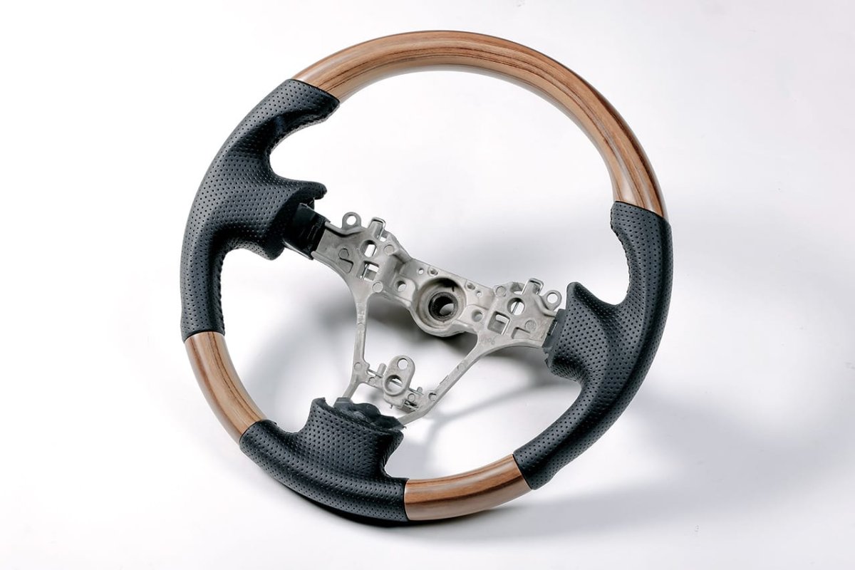 画像5: マット木目ウッド ステアリング (5)