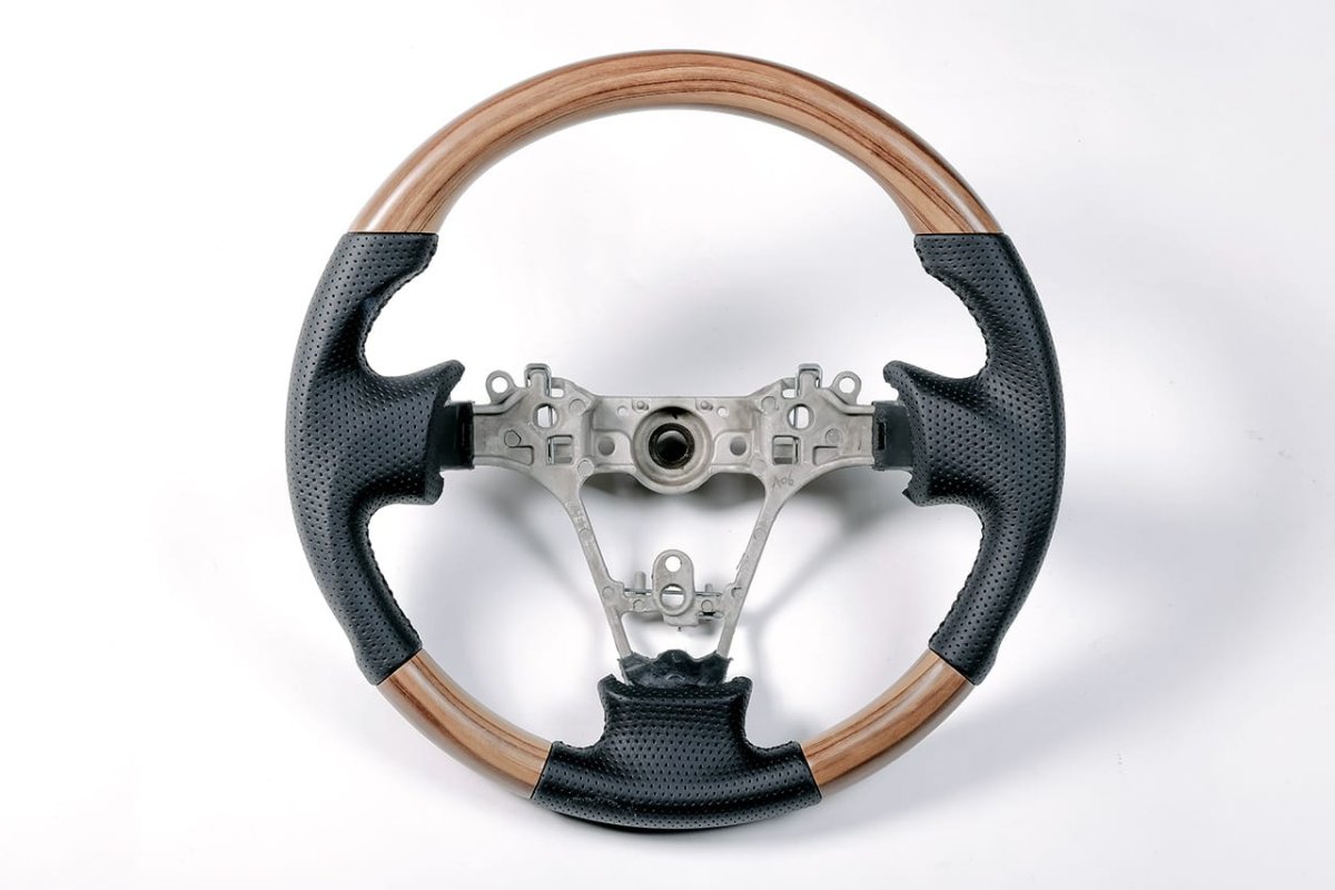 画像6: マット木目ウッド　ステアリング (6)