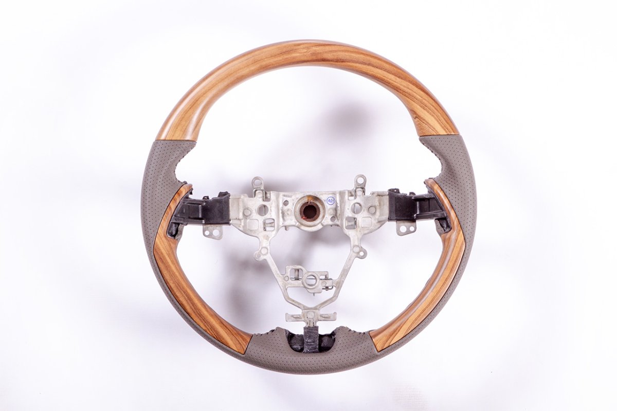 画像1: マット木目調 ステアリング (1)